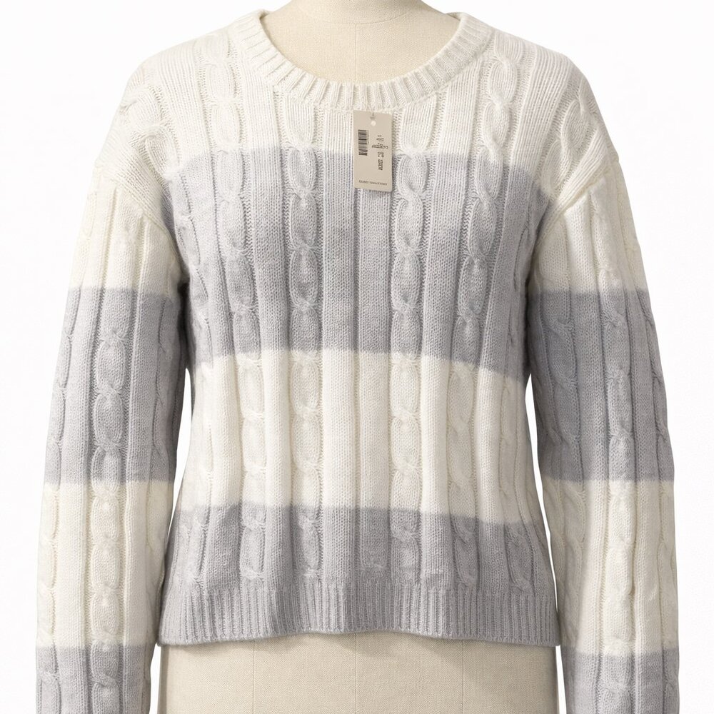 NWT Aeropostale Womens Striped Cotton Knit Sweater Cozy Crewneck Long Sleeve